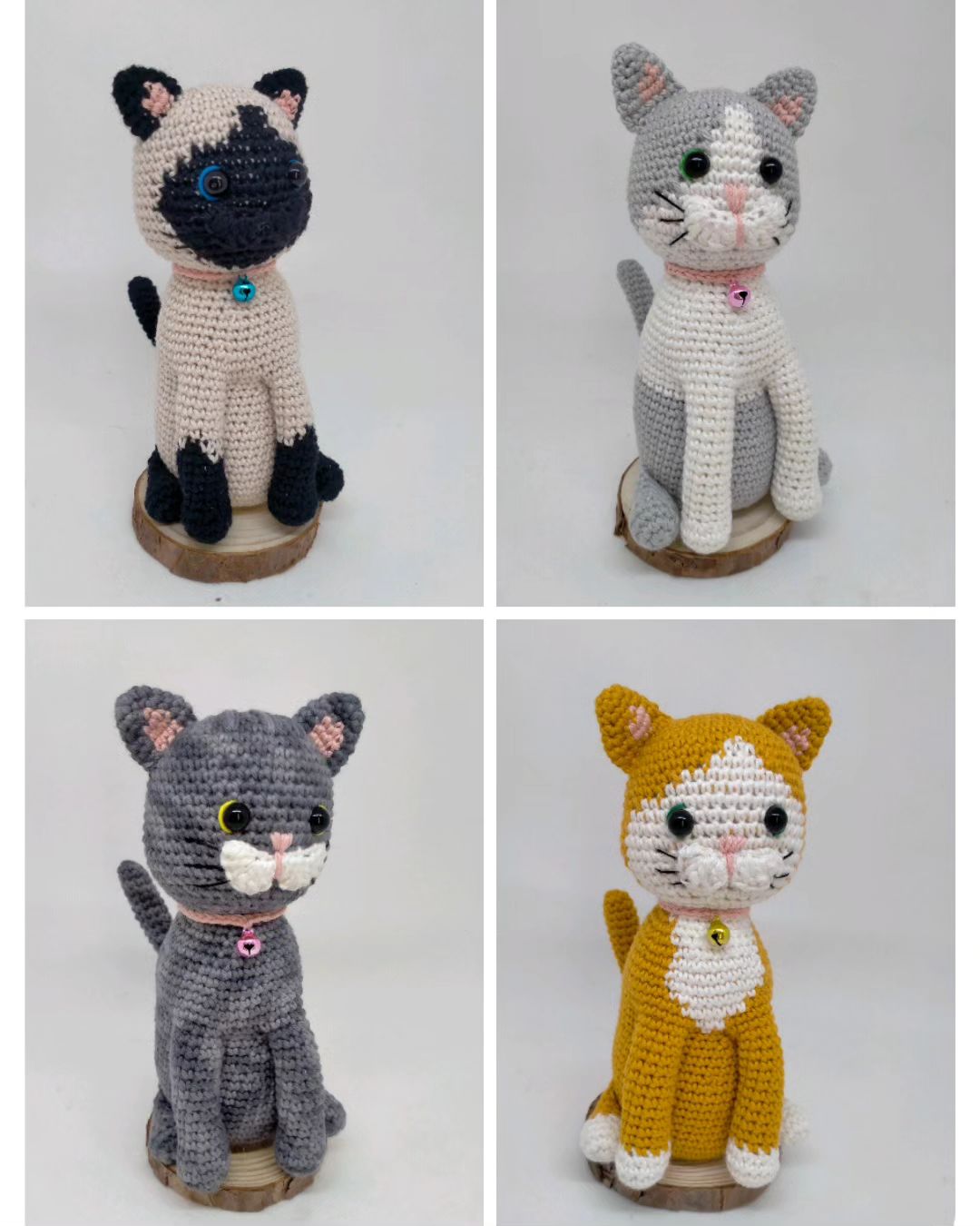 Gatitos de ganchillo tejidos a mano