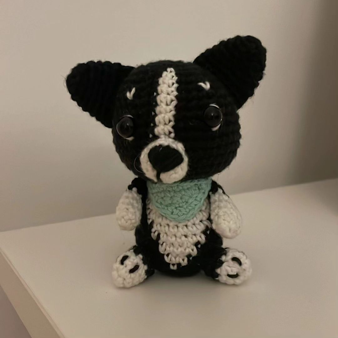 Perrito Border Collie de ganchillo